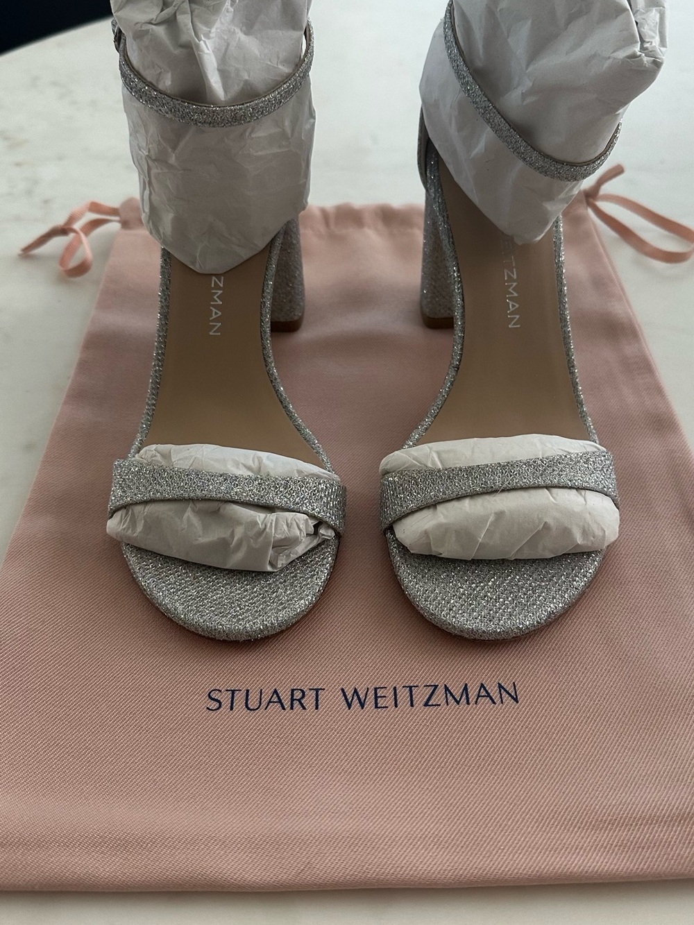 Stuart Weitzman NUDIST BLOCK-HEEL SANDAL 75